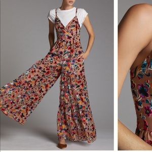Anthropologie Hutch Burnout Floral Jumpsuit
